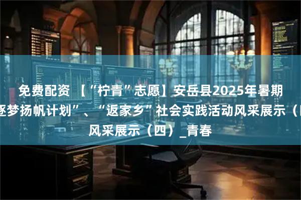 免费配资 【“柠青”志愿】安岳县2025年暑期大学生“逐梦扬帆计划”、“返家乡”社会实践活动风采展示（四）_青春